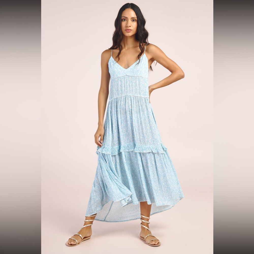 SUNDAY ST. TROPEZ***Olivia Light Blue Elegant Maxi Dress***One Size $295 NWT